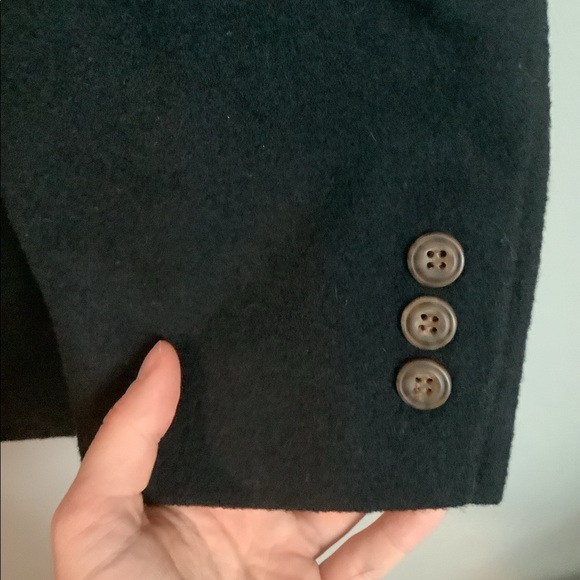 Eddie Bauer Black 100% Wool Peacoat - Picture 4 of 6